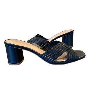 Via Spiga Rafaela Black Leather Mule Sandals